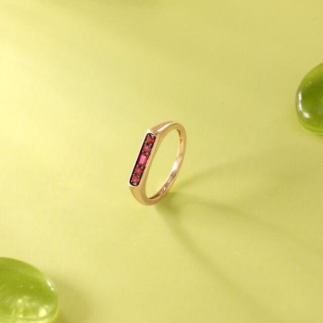 Linear Refined Ruby Gold Ring,,hi-res image number null