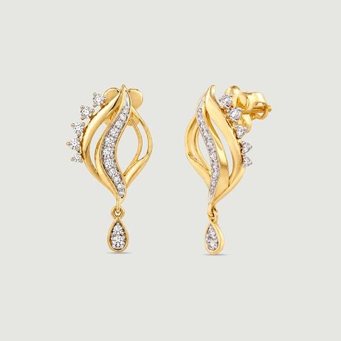 Rippled Glow Diamond Drop Earrings