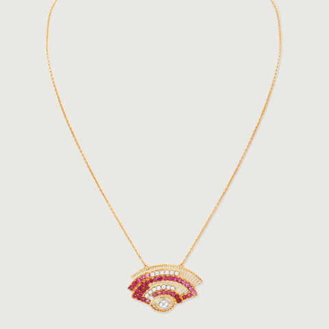 Sunset Fan Sapphires & Diamond Necklace