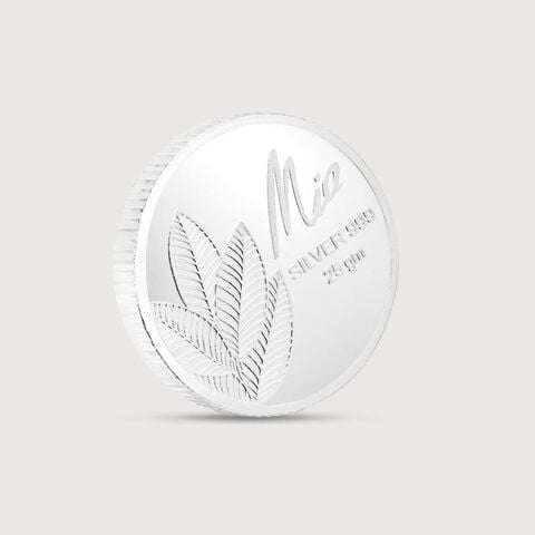 25 GM 999 Silver Divine Mango Leaf Coin