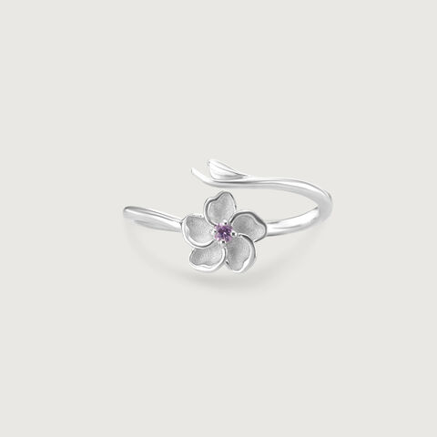 Graceful Leaf Silver Ring