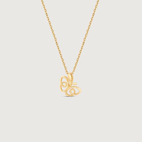 Happy Butterfly Gold Pendant