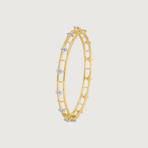 Charming Floral Diamond Bangle