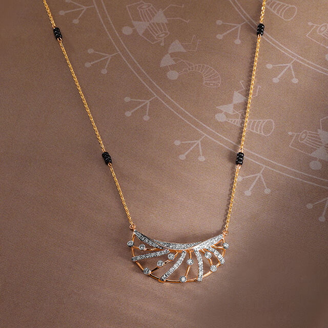 Glowing Eternity 14 Kt Gold and Diamond Mangalsutra,,hi-res image number null