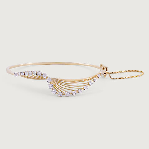 Elegant Precision Gold & Diamond Bangle