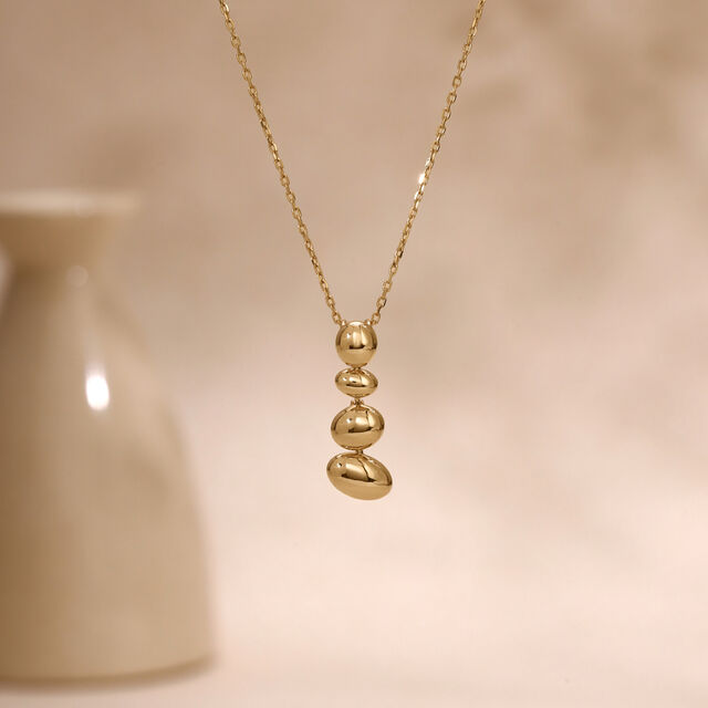 Balanced Pebble Gold Pendant,,hi-res image number null