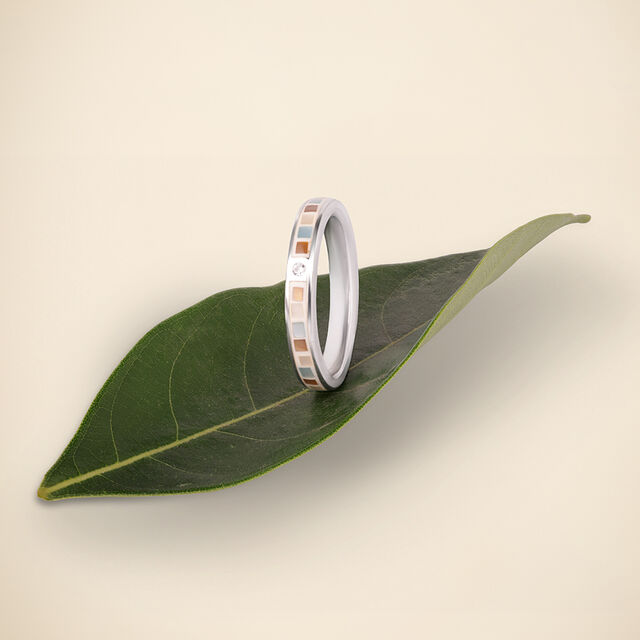 Soft Contemporary Mother of Pearl Silver Ring,,hi-res image number null