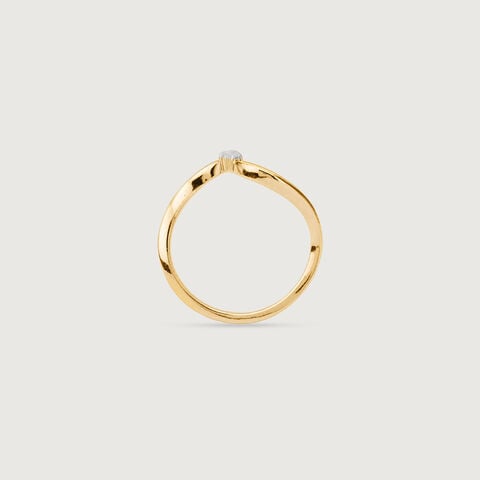 Modern Contour Diamond Ring