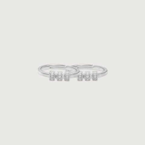Radiant Spark Silver Toe Rings