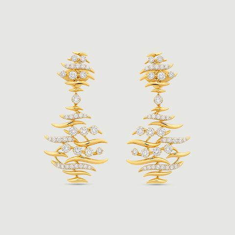 Floating Diyas Diamond Drop Earrings