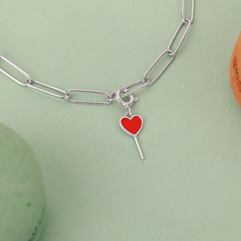 Candy Heart Silver Charm