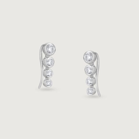 Radiant Line Silver Drop Earrings