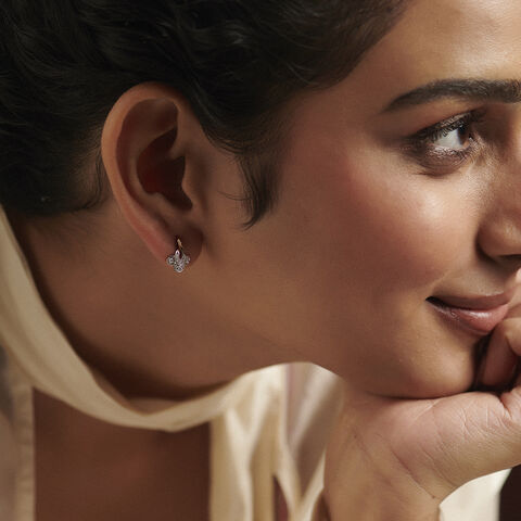 Charming Diya Diamond Stud Earrings