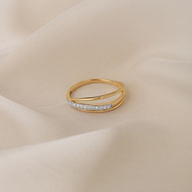 Twined Radiance 14 Kt Gold & Diamond Ring,,hi-res image number null