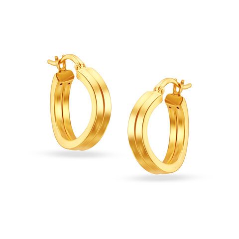 22KT Yellow Gold Subtle Glamorous Hoop Earrings