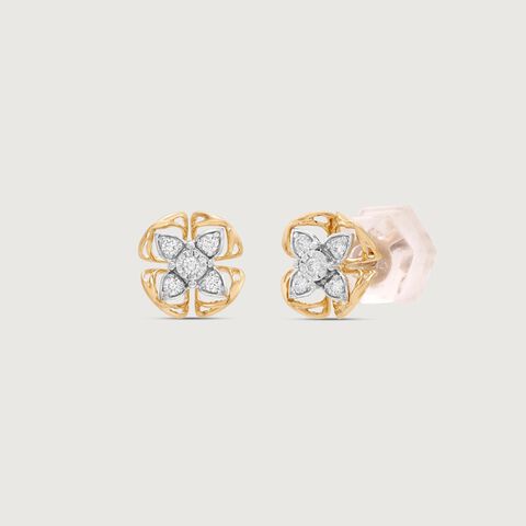 Spark Clover Diamond Stud Earrings