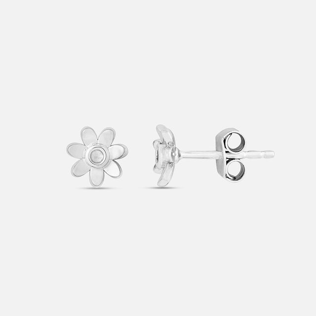 Shimmering Flower Silver Earrings,,hi-res image number null