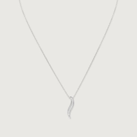 Delicate Leaf Drop Silver Necklace