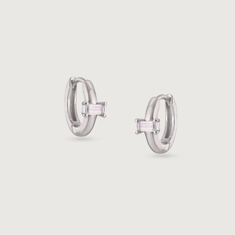 Sleek Glimmer Silver Earrings