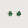 Refined Polished Emerald Gold Stud Earrings,,hi-res view 3