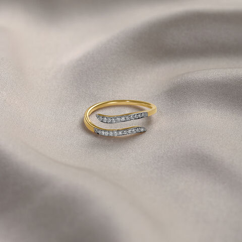 Golden Coiled 14 Kt Gold & Diamond Ring