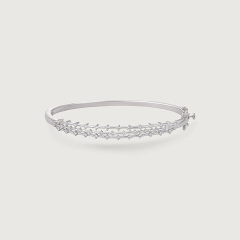 Glam Tiered Silver Bangle