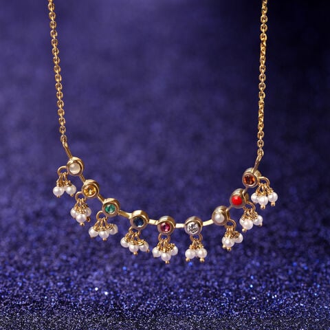 Charm of Cheer 14KT Navratna Necklace