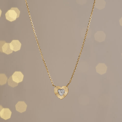 Charming Radiant Diamond Heart Necklace
