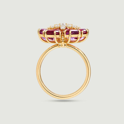 Vibrant Firework Amethyst and Garnet Ring