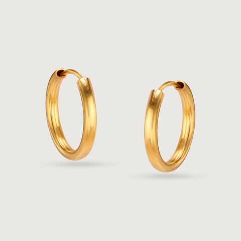 22KT Yellow Gold Timeless Stylish Hoop Earrings