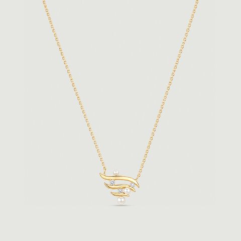 Fluid Luminous Pearl Gold Necklace