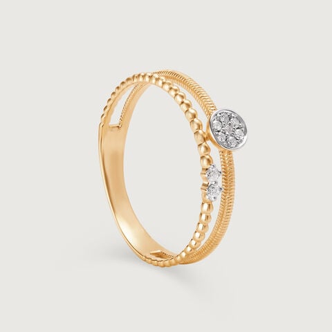 Sleek Stardust 14KT Gold & Diamond Ring