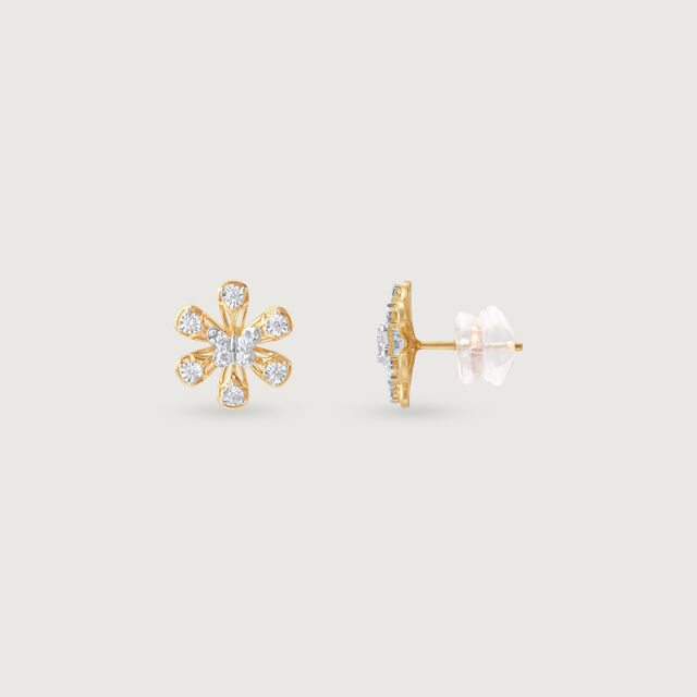 Floral Flutter Diamond Stud Earrings,,hi-res image number null