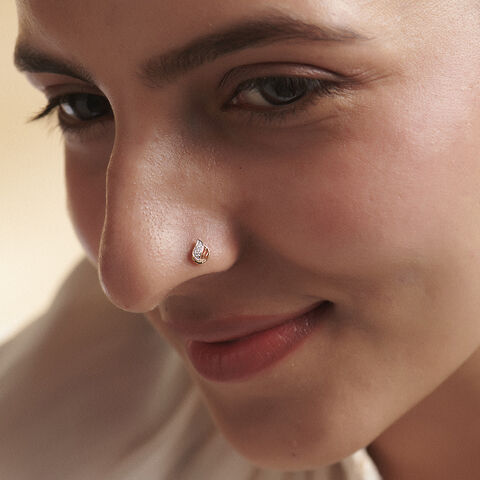 Radiant Sculptural Diamond Nose Pin