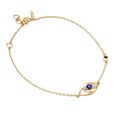 14KT Yellow White Gold Multi Charm Evil Eye Bracelet,,hi-res view 4