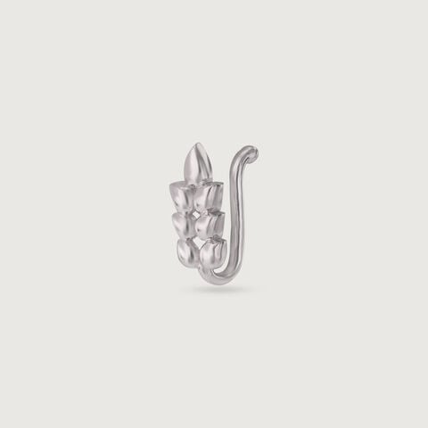 Playful Stacked Silver Nose Pin