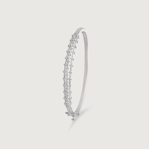 Glam Tiered Silver Bangle