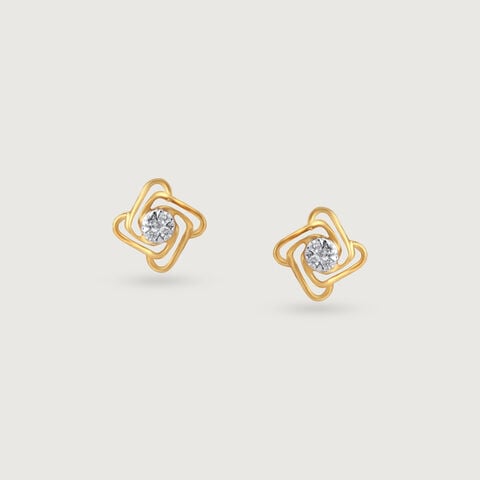 Twisted Glow Diamond Stud Earrings