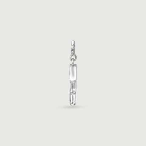 Classic Initial M Silver Charm