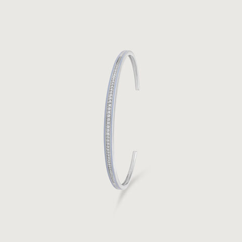 Sleek Sparkling Silver Bangle