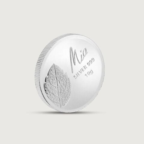 10 GM 999 Sacred Tulsi Leaf silver Coin