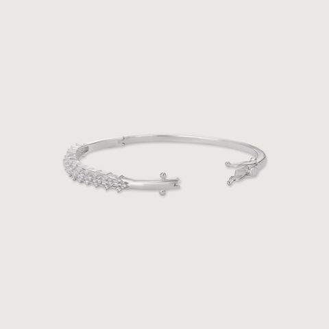 Glam Tiered Silver Bangle