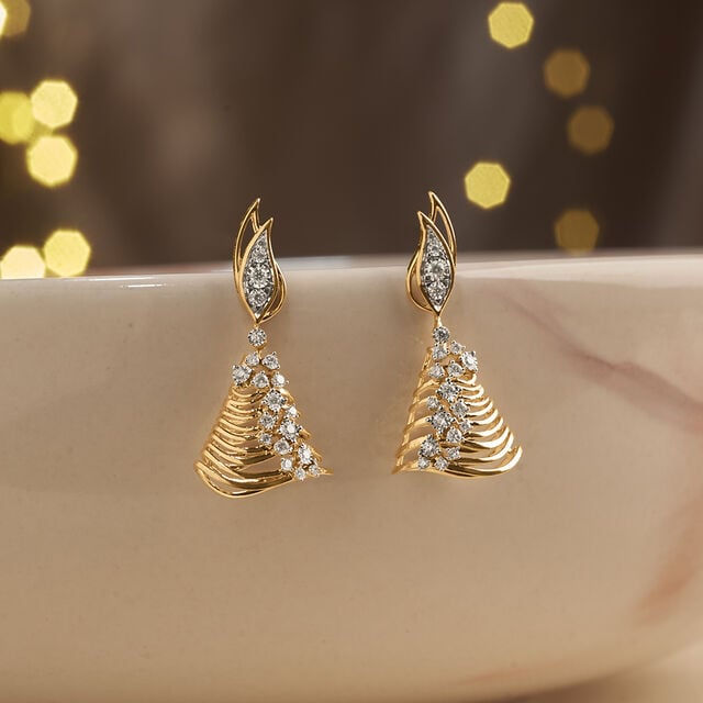 Radiant Flowing Diamond Jhumka,,hi-res image number null