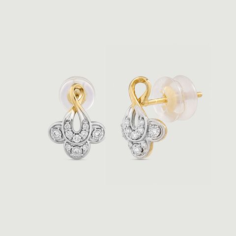 Charming Diya Diamond Stud Earrings