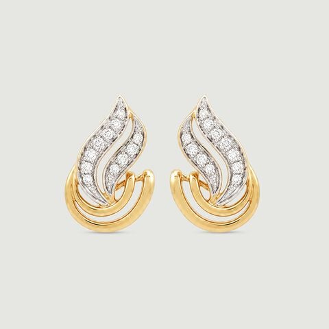Luminous Flowing Diamond Stud Earrings