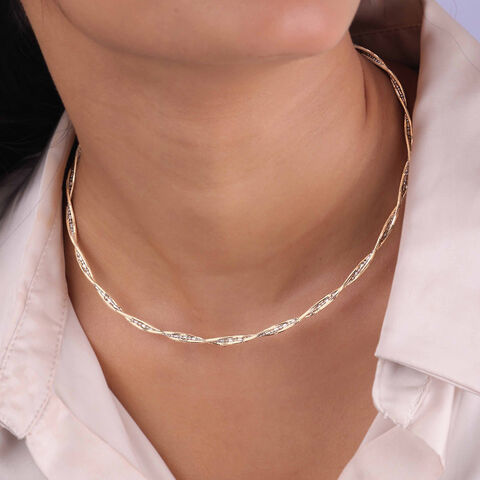Radiant Sculptural Omega Gold Chain