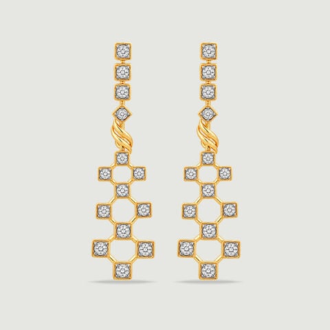 Lattice Lights Diamond Drop Earrings
