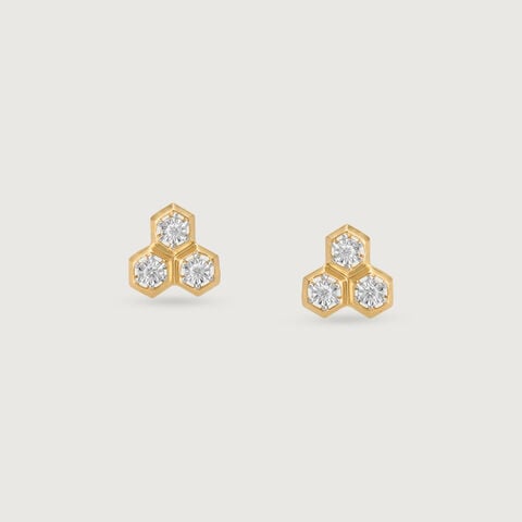 Honeycomb Harmony Diamond Stud Earrings