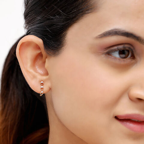 14KT Yellow Gold Endless Horizon Diamond Stud Earrings