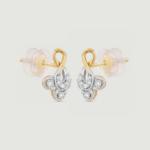 Charming Diya Diamond Stud Earrings